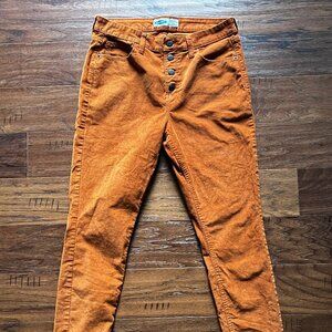 Old Navy - Orange Corduroy Button-Up Pants (sizes 6 & 12)